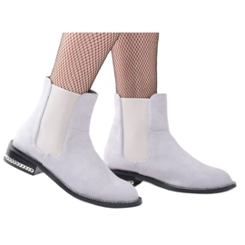 Stivaletti Grigi da Donna Stivali Jodhpur con catene Lu Boo Tennes grigio