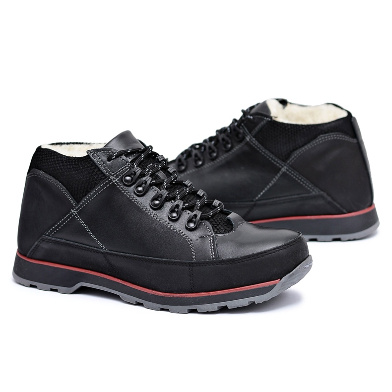 KOMODO Scarpe brogue da uomo nere Warmed Trafer nero