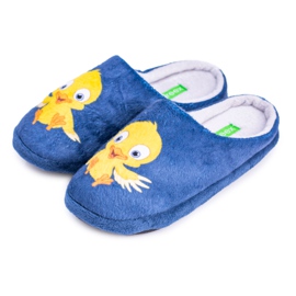 Pantofole calde domestiche da donna Dreex con uccellino blu navy