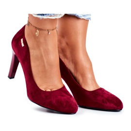 Décolleté in camoscio bordeaux da donna su barra Sergio Leone Campbell rosso