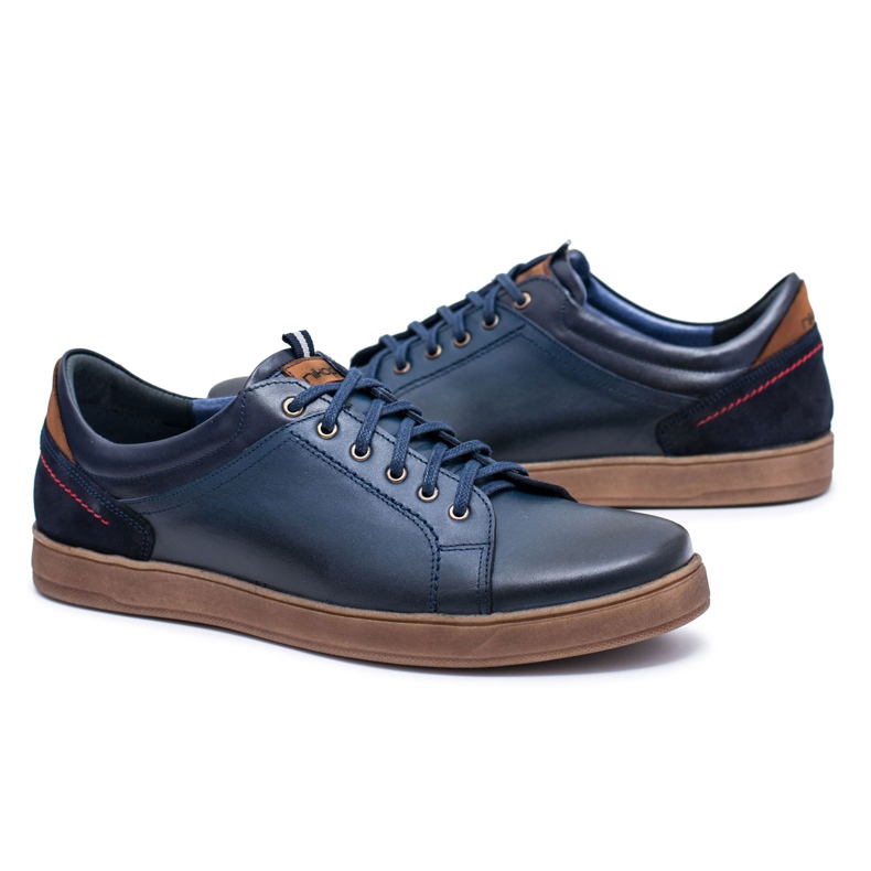 Scarpe sportive da uomo in pelle blu navy Nikopol Design