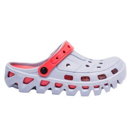 Flameshoes Pantofole leggere da giardino da uomo grigie Kroks Eva rosso grigio