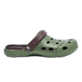 Flameshoes Pantofole da giardino da uomo Kroks Eva Green marrone verde