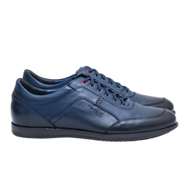 Scarpe da uomo in pelle blu navy Nikopol Casual Polver