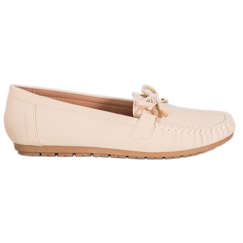 Diamantique Mocassini Beige Con Ecopelle