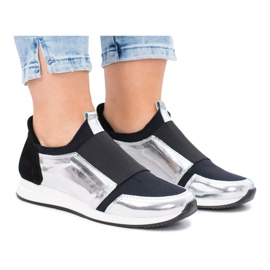 Butmil Scarpe Sportive Slip-on Pelle Naturale Selavi nero grigio