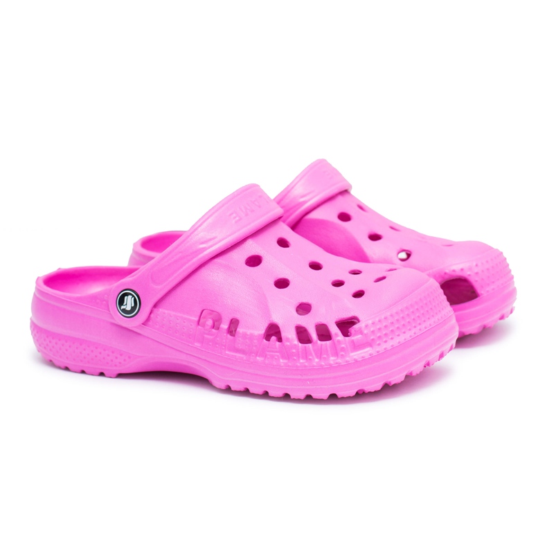 Flameshoes Pantofole per un ragazzo, ragazze, coccodrilli rosa schiuma per bambini