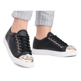 Sneakers Lu Boo Nere con Cristalli Lucidi nero