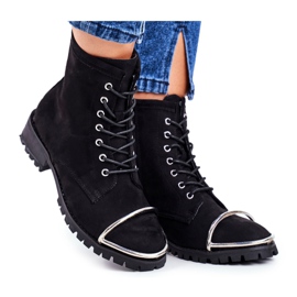 Stivali da donna Lu Boo in camoscio nero con montatura Jacksy in acciaio