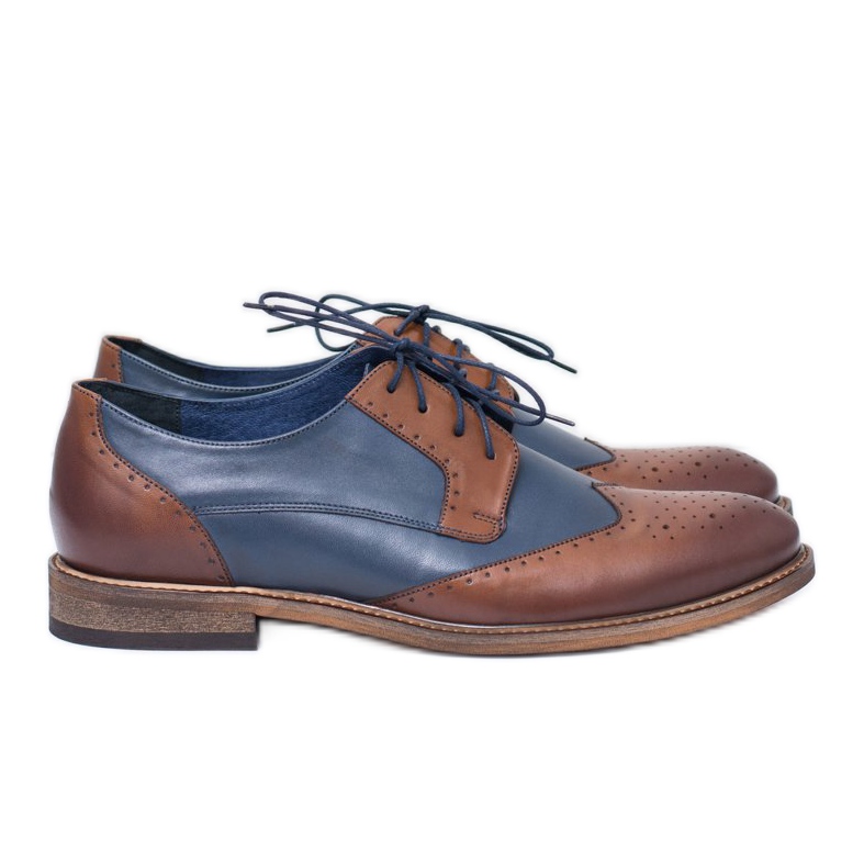 Nikopol Navy Blue Leather Scarpe Eleganti da Uomo Mortes marrone blu navy
