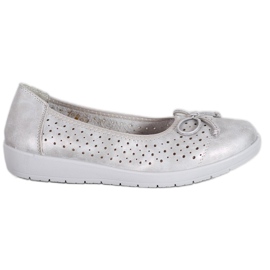 SHELOVET Ballerina traforata sulla piattaforma grigio