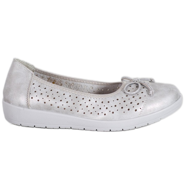 SHELOVET Ballerina traforata sulla piattaforma grigio