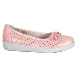 SHELOVET Ballerina traforata sulla piattaforma rosa