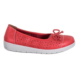 SHELOVET Ballerina traforata sulla piattaforma rosso