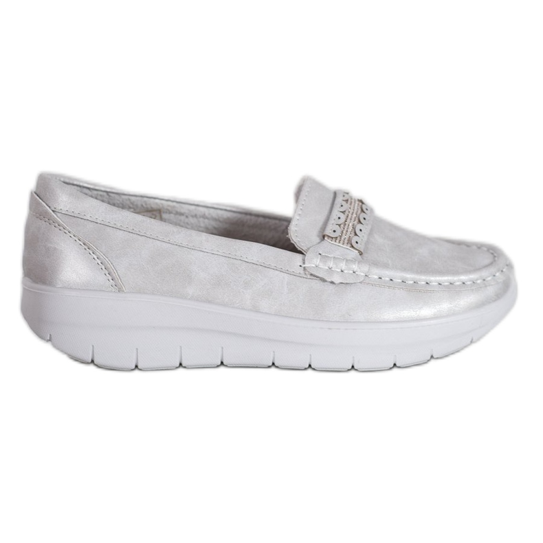 SHELOVET Comodi mocassini sulla piattaforma grigio