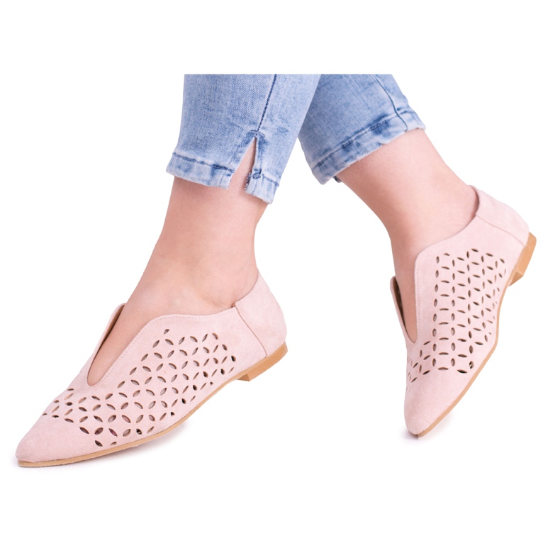 Lu Boo Suede Slip-On Synthia scarpe da donna Rosa cipria