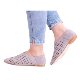 Lu Boo Scarpe Slip-on Synthia da donna in camoscio grigio