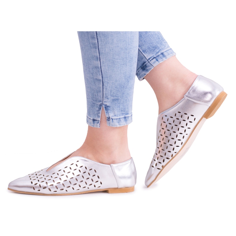 Lu Boo Silver Synthia Slip-On Scarpe da donna grigio
