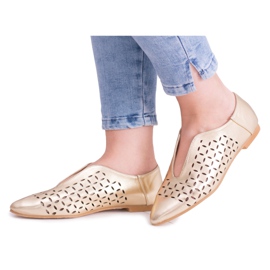 Lu Boo Golden Synthia Slip-On Scarpe da donna d'oro