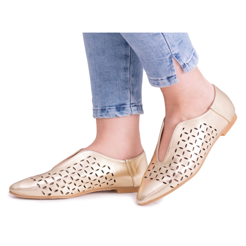 Lu Boo Golden Synthia Slip-On Scarpe da donna d'oro