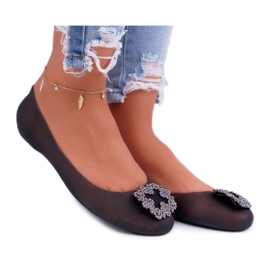 Lu Boo | Ballerine in gomma nera Meliski Strass Palita nero