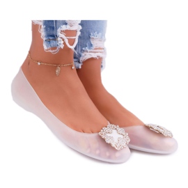 Lu Boo | Ballerine in gomma bianca Meliski Strass Palita bianco