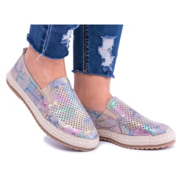 EVE Sneakers Slip-On in pelle da donna Ingrid marrone multicolore