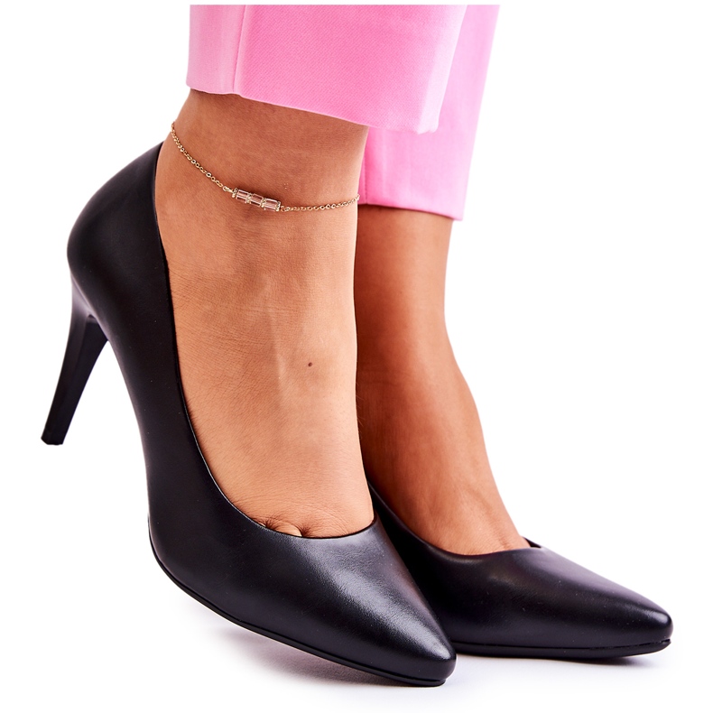 Sergio Leone Opaco Décolleté Stiletto Nero Feliciana