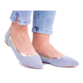 Lu Boo Ballerine olografiche trasparenti blu in Spitz Lison
