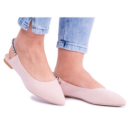 Lu Boo Ballerine Scamosciate Rosa con Strass Spitz Macron