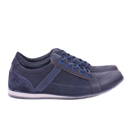 KOMODO Scarpe brogue da uomo in pelle blu navy Denali