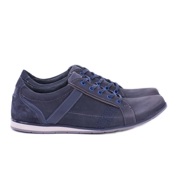 KOMODO Scarpe brogue da uomo in pelle blu navy Denali