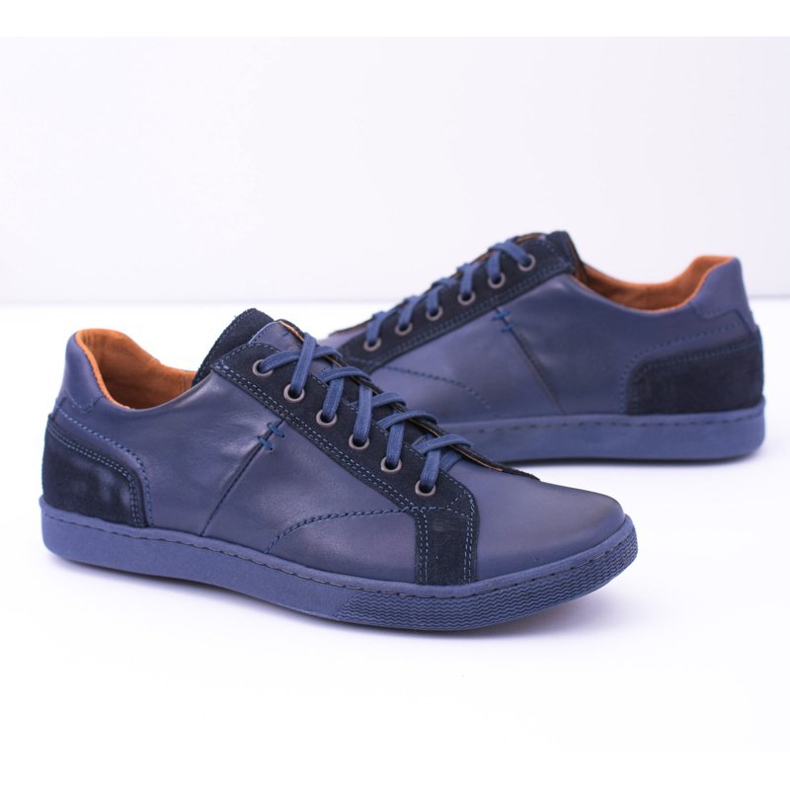 Neex Scarpe casual Ender da uomo in pelle blu navy