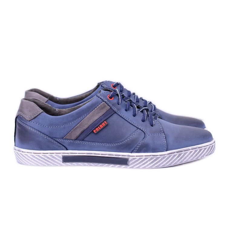 Polbut Scarpe casual blu navy da uomo in pelle Wilder