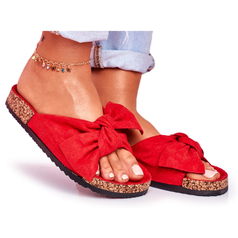 PS1 Pantofole rosse da donna sul fiocco di sughero Wendy rosso