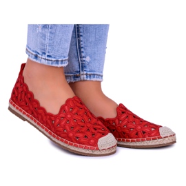 Lu Boo Ballerine Donna Espadrillas Rosse Fiori Macarena rosso