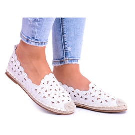 Lu Boo Ballerine Donna Espadrillas Bianche Fiori Macarena bianco