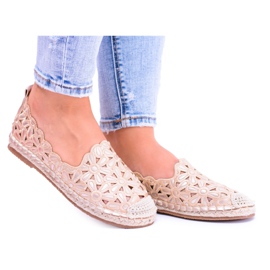 Lu Boo Ballerine Donna Espadrillas Dorate Fiori Macarena d'oro