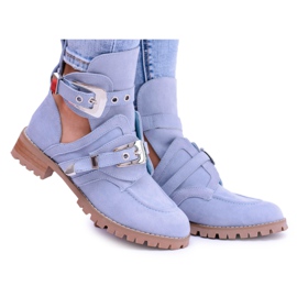 Lu Boo Stivaletti cut-out scamosciati blu Rock Girl