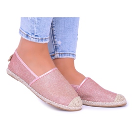 Lu Boo Espadrillas Slip On da Donna Glitter Oro rosa Miravet
