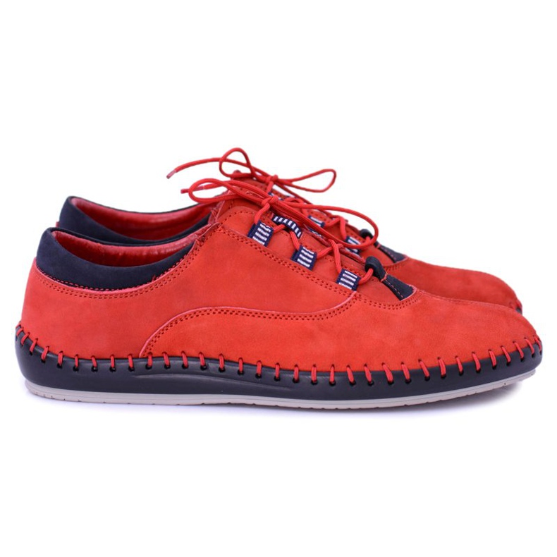 KENT Scarpe casual in pelle da uomo Red Bill rosso