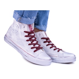Big Star High White Silver Plated Sneakers BB274016 bianco