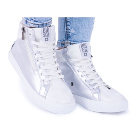 Sneakers alte da donna Big Star argento BB274727 bianco grigio