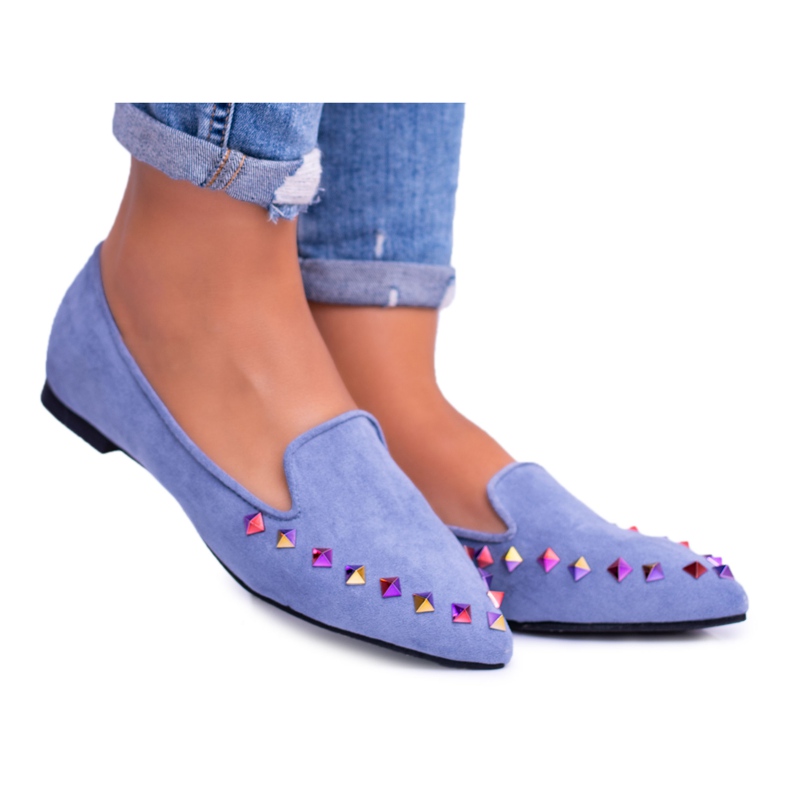 Lu Boo Blue Lords Iridescent Jets Suede Spike