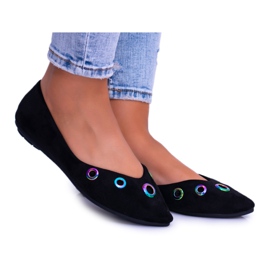 Lu Boo Ballerina Nera In Spitz Benzina Occhielli Octavia nero