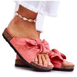 PS1 Pantofole Corallo Da Donna Con Fiocco Wendy Cork rosa