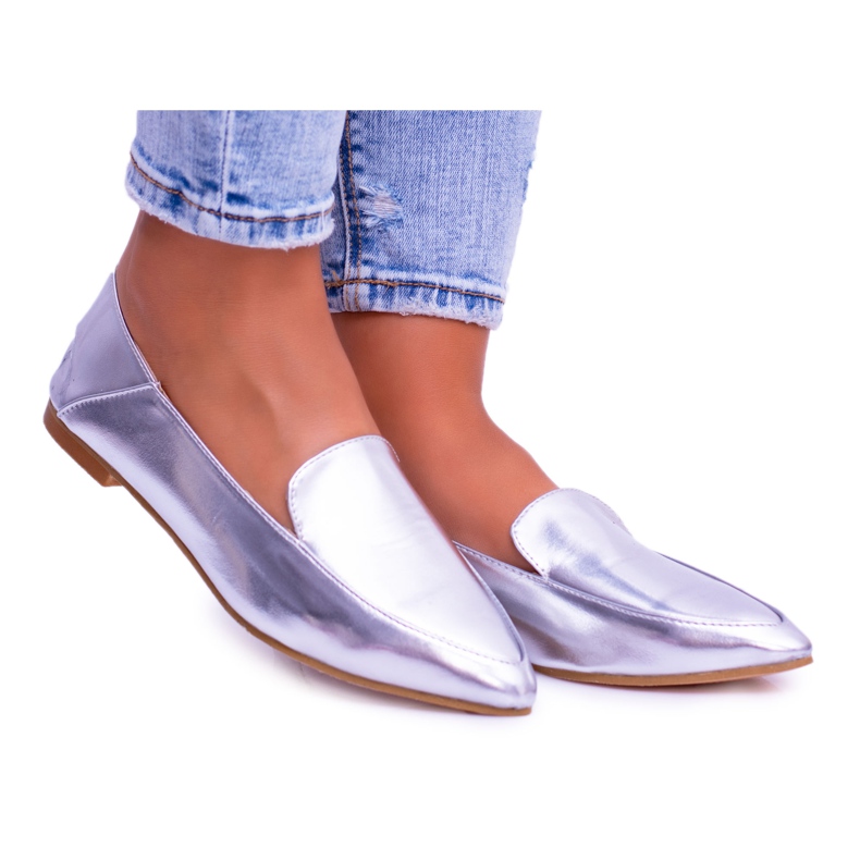 Mocassini Donna Argento Specchiati Lu Boo Mireldo grigio