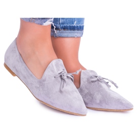 Lu Boo Ballerine Grigie In Lords Spitz Suede Feliciano grigio