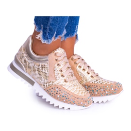 Scarpe Sportive Donna Dorate Con Paillettes Lu Boo Infinitiale d'oro