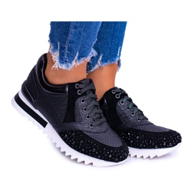 Scarpe Sportive Donna Nere Con Paillettes Lu Boo Infinitiale nero